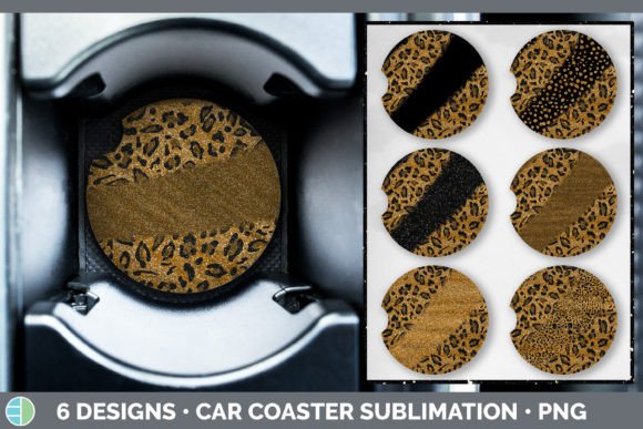 Animal Print Glitter Car Coaster | Subli: A Bold Design Asset