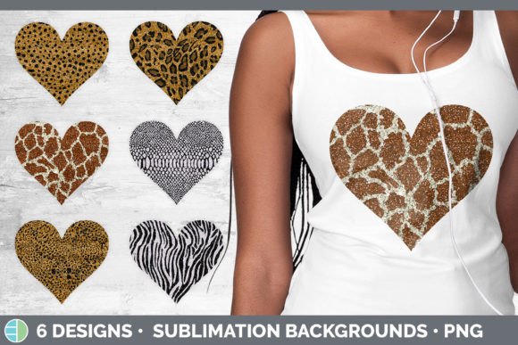 Animal Print Hearts Clipart | Glitter He: Bold Design Asset