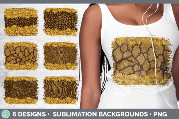 Animal Print Sunflower Distressed Sublim: Bold Style