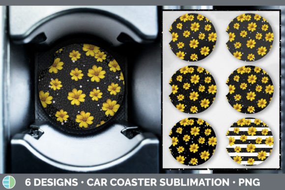 Black Animal Print Car Coaster | Sublima: A Bold Design Asset