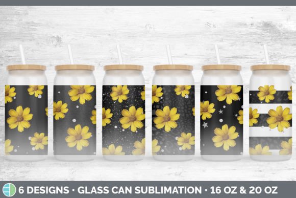 Black Animal Print Glass Can | Sublimati: Bold & Stylish Design