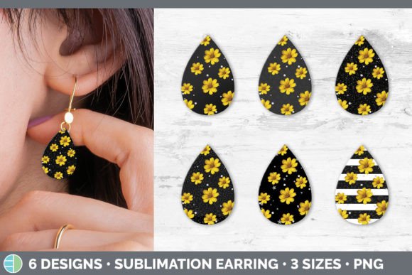 Black Animal Print Teardrop Earring | Su