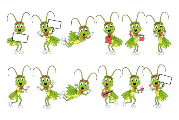 Charming Grasshopper Cartoon for Creative Projects