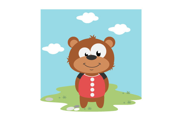 Cute Baby Bear Animal Cartoon: A Playful Design Asset