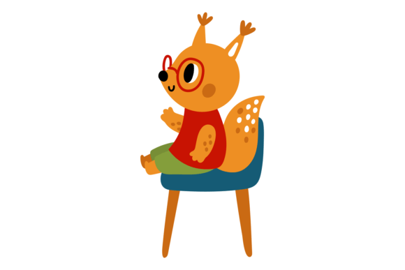 Cute Baby Squirrel in Glasses: A Whimsical Typeface
