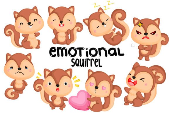 Emotional Squirrel Clipart: Adorable Design Elements for Any Project