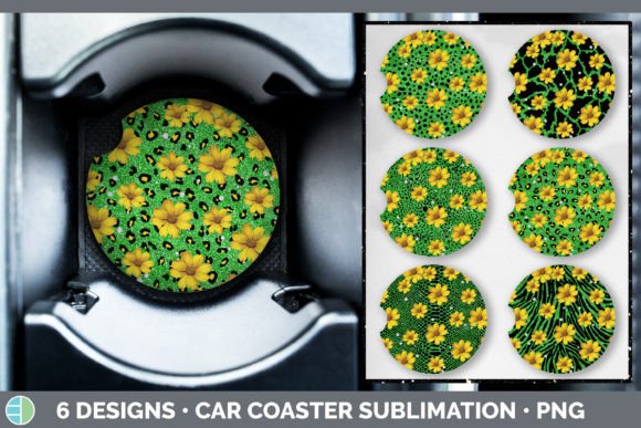 Green Animal Print Car Coaster | Sublima: A Bold Design Asset
