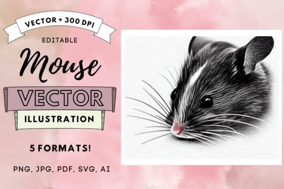 Nursery Cute Mouse Animal Illustration: A Versatile Design Asset