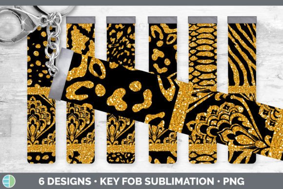 Orange Damask Key Fob: A Glitter Animal Print Sublimation Asset
