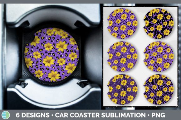 Purple Animal Print Car Coaster: A Sublimation Design Guide