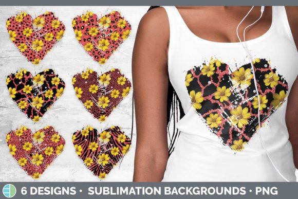 Red Animal Print Heart Distressed Clipar: A Sublimation Bundle for Bold Branding
