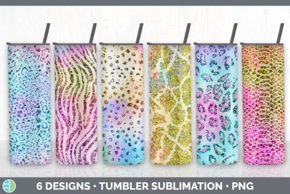 Unleash Wild Elegance: Iridescent Animal Print Tumbler Sublimat