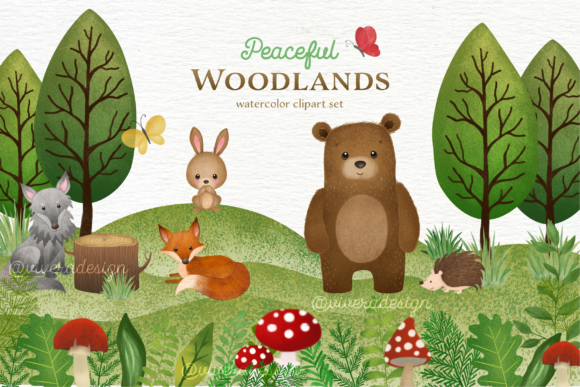 Woodlands Animal Watercolor Cliparts: A Storybook Design Solution