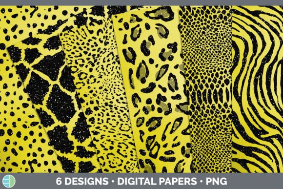 Yellow Animal Print Backgrounds: Vibrant Sublimation Assets