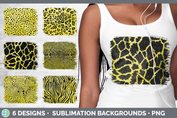Yellow Animal Print Distressed Sublimati: A Bold Creative Asset