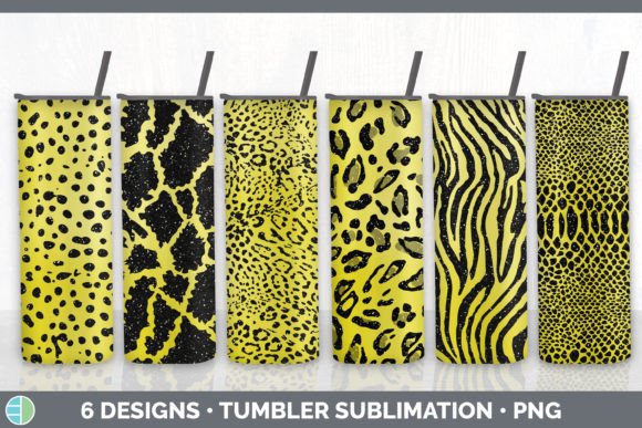 Yellow Animal Print Tumbler Sublimation: Bold Style for Modern Designs